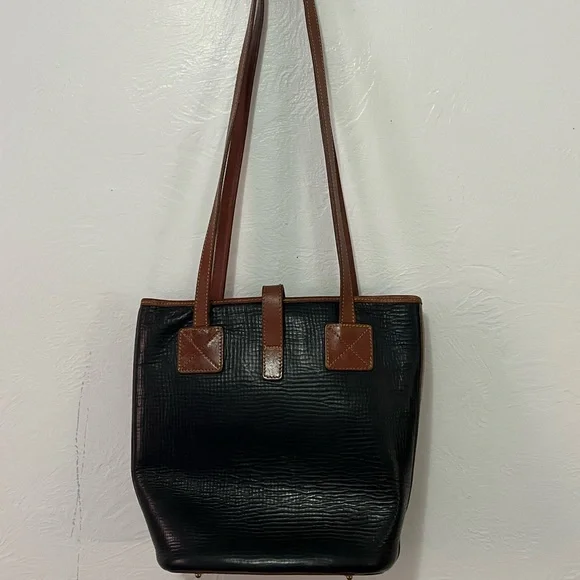 VTG Dooney & Bourke All Weather Leather Norwalk Satchel Bag Brass Hardware USA - Picture 8 of 16